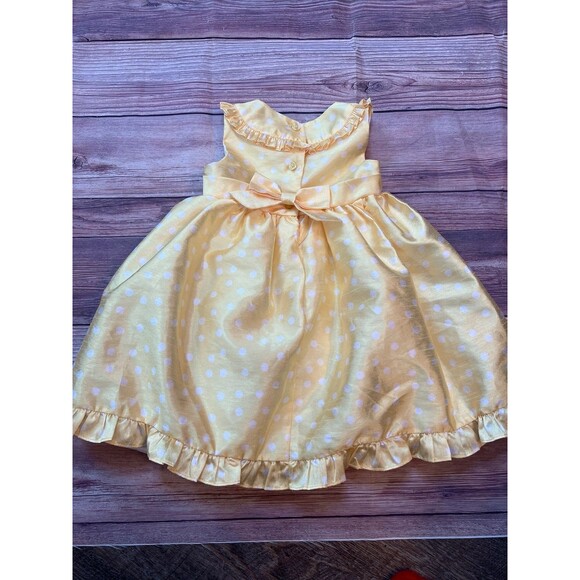Cherokee Girls 18 Month Dress with Matching Cardigan, yellow, white polka dots - Picture 7 of 9